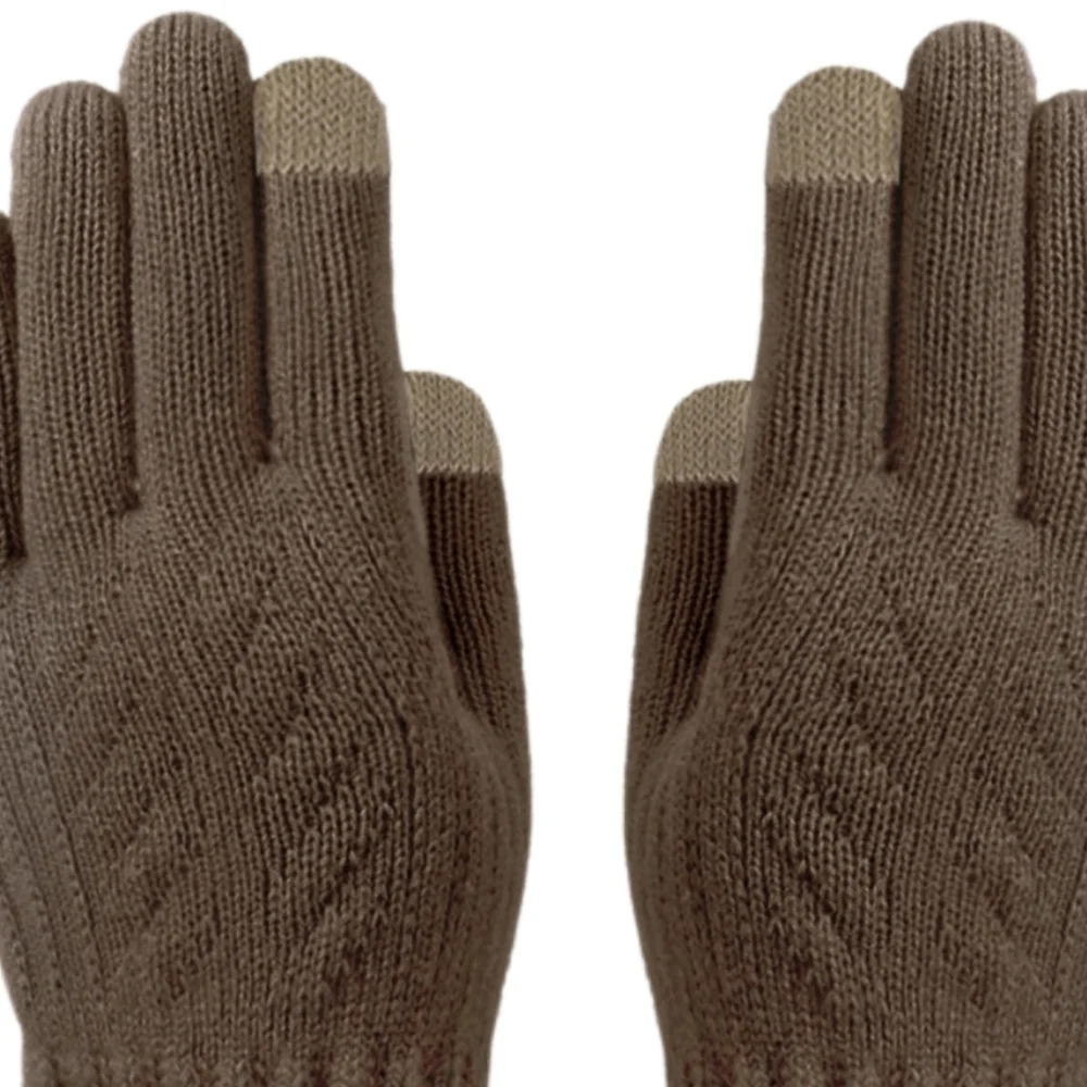 Insulated Touchscreen Plush Sherpa Lined Knit Gloves Winter Outdoor Men Women